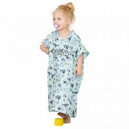 all in baby poncho blue sharky